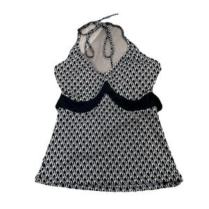 Vintage Guess Jeans Y2K Tank Top Padded Cami Halter Chain Babydoll Tie‎ Back XS